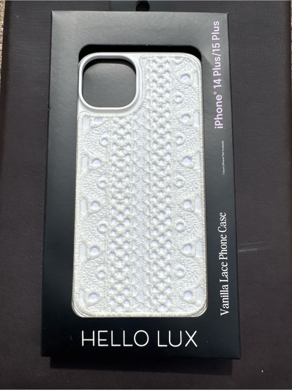 Hello lux Vanilla Lace iPhone 14 Plus / 15 Plus Case - White
